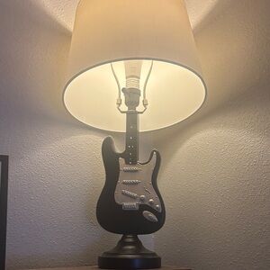 Guitar Shaped Black Lamp